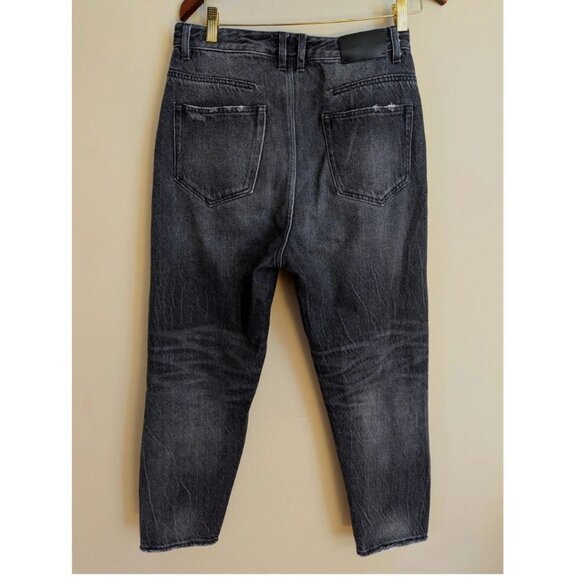 JNBY Women's Distressed Denim Pants Jeans Waist 31" Faded Black - Picture 2 of 5